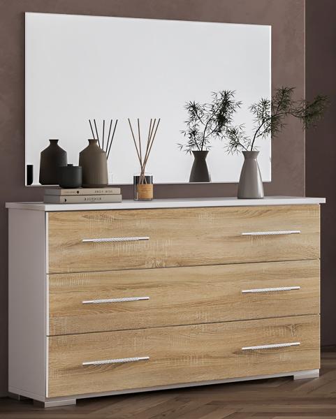 Product photograph of Dalia Light Oak Italian 3 Drawer Dresser from Choice Furniture Superstore.